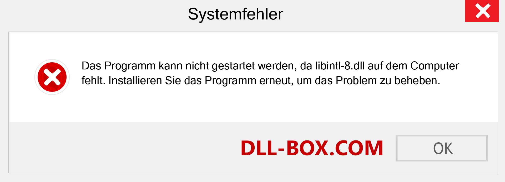 libintl-8.dll-Datei fehlt?. Download für Windows 7, 8, 10 - Fix libintl-8 dll Missing Error unter Windows, Fotos, Bildern