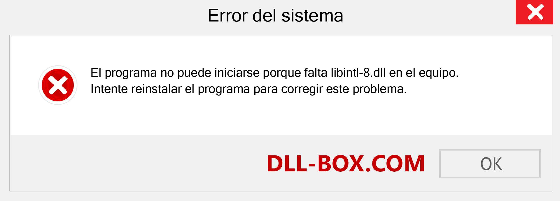 ¿Falta el archivo libintl-8.dll ?. Descargar para Windows 7, 8, 10 - Corregir libintl-8 dll Missing Error en Windows, fotos, imágenes